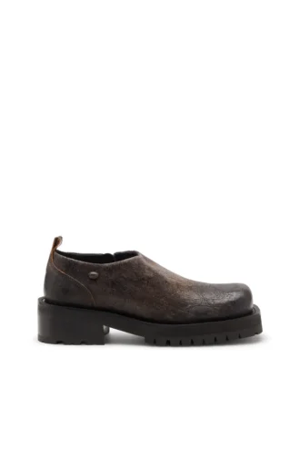 d-texan clog D-Texan-Zipped skor i slitet mocka med krackelerad effekt