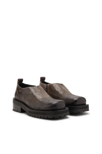 d-texan clog D-Texan-Zipped skor i slitet mocka med krackelerad effekt