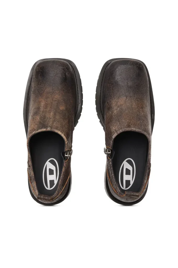 d-texan clog D-Texan-Zipped skor i slitet mocka med krackelerad effekt d-texan clog D-Texan-Zipped skor i slitet mocka med krackelerad effekt