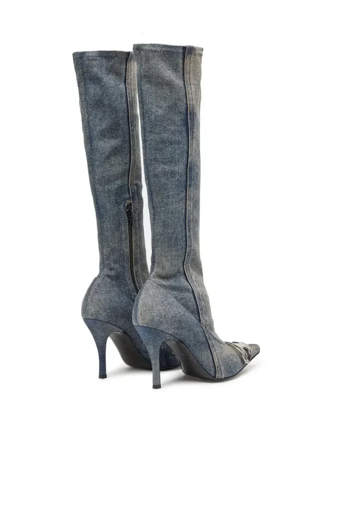 d-venus kb d D-Venus – Denimstövlar med logotyplapp d-venus kb d D-Venus – Denimstövlar med logotyplapp