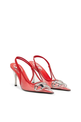 d-venus sb D-Venus-Läderkantade transparenta pumps med rem bak