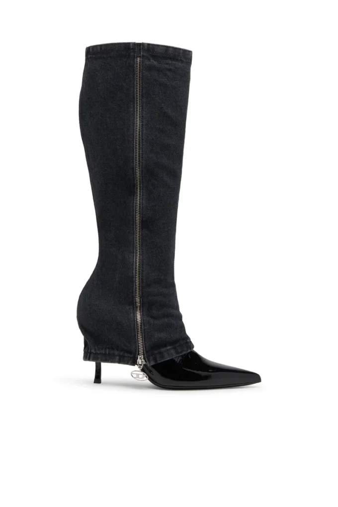 d-venus twisted boot D-Venus-Stiletto knähöga stövlar med jean trompe l’oeil d-venus twisted boot D-Venus-Stiletto knähöga stövlar med jean trompe l’oeil