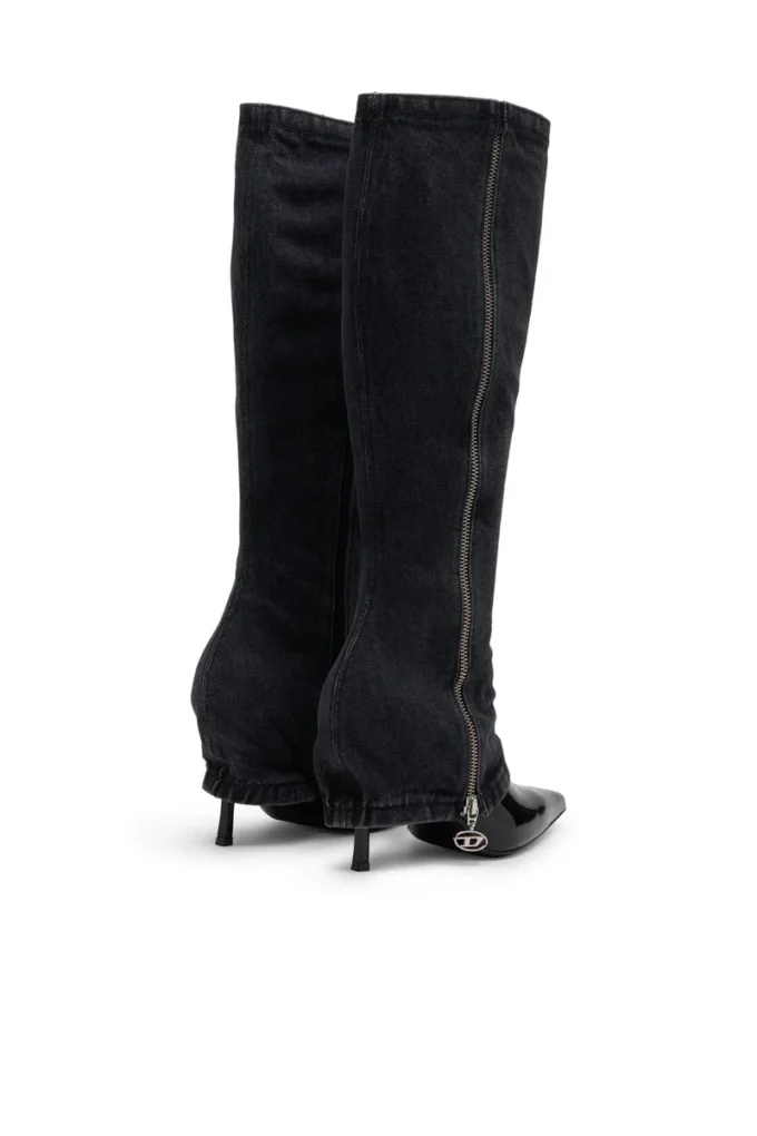 d-venus twisted boot D-Venus-Stiletto knähöga stövlar med jean trompe l’oeil d-venus twisted boot D-Venus-Stiletto knähöga stövlar med jean trompe l’oeil