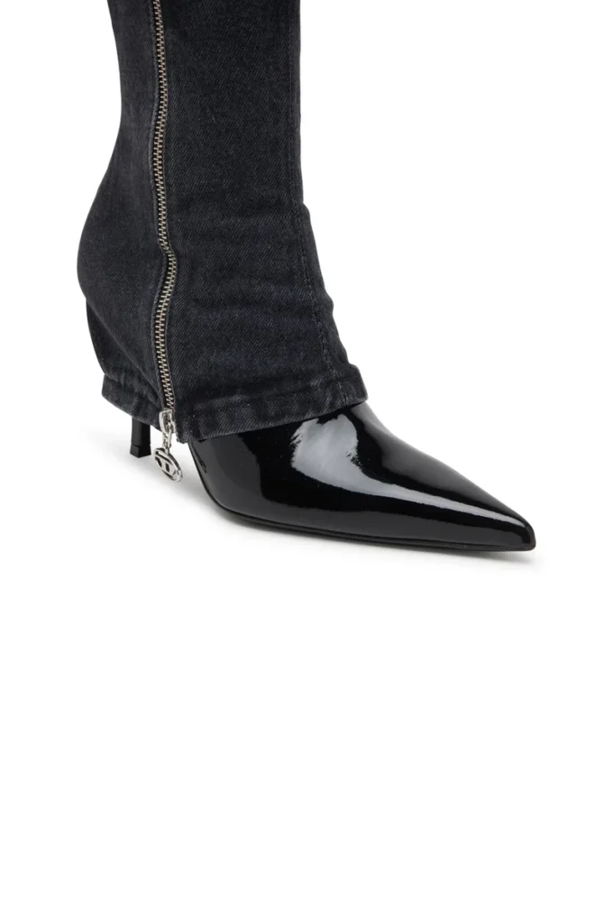d-venus twisted boot D-Venus-Stiletto knähöga stövlar med jean trompe l’oeil d-venus twisted boot D-Venus-Stiletto knähöga stövlar med jean trompe l’oeil