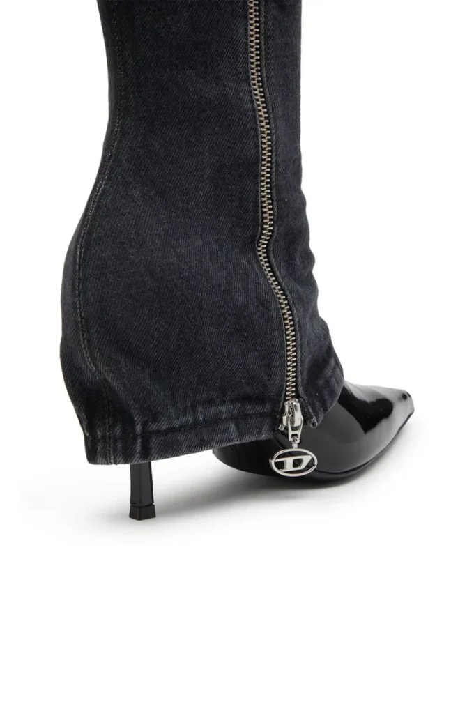 d-venus twisted boot D-Venus-Stiletto knähöga stövlar med jean trompe l’oeil d-venus twisted boot D-Venus-Stiletto knähöga stövlar med jean trompe l’oeil