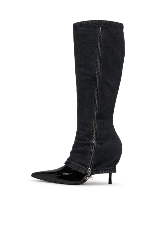 d-venus twisted boot D-Venus-Stiletto knähöga stövlar med jean trompe l’oeil d-venus twisted boot D-Venus-Stiletto knähöga stövlar med jean trompe l’oeil