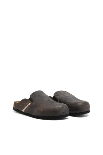d-woodstock slip-on D-Woodstock-träskor i mocka med krackelerad effekt