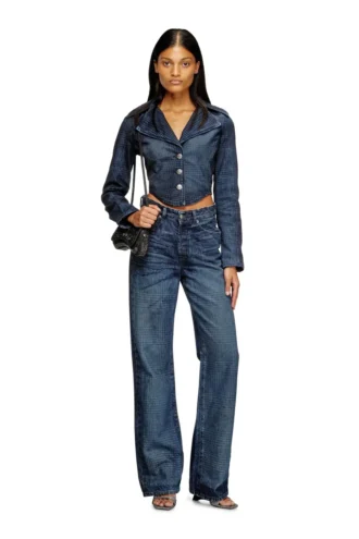 de-ali-s Kort jacka i Prince of Wales-denim