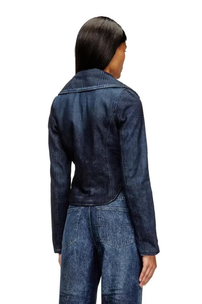 de-ali-s Kort jacka i Prince of Wales-denim de-ali-s Kort jacka i Prince of Wales-denim