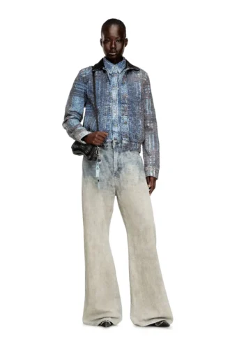 de-ateli-s Kort jacka i grafisk bouclé-denim