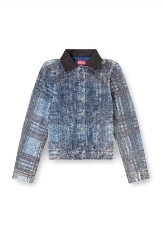de-ateli-s Kort jacka i grafisk bouclé-denim