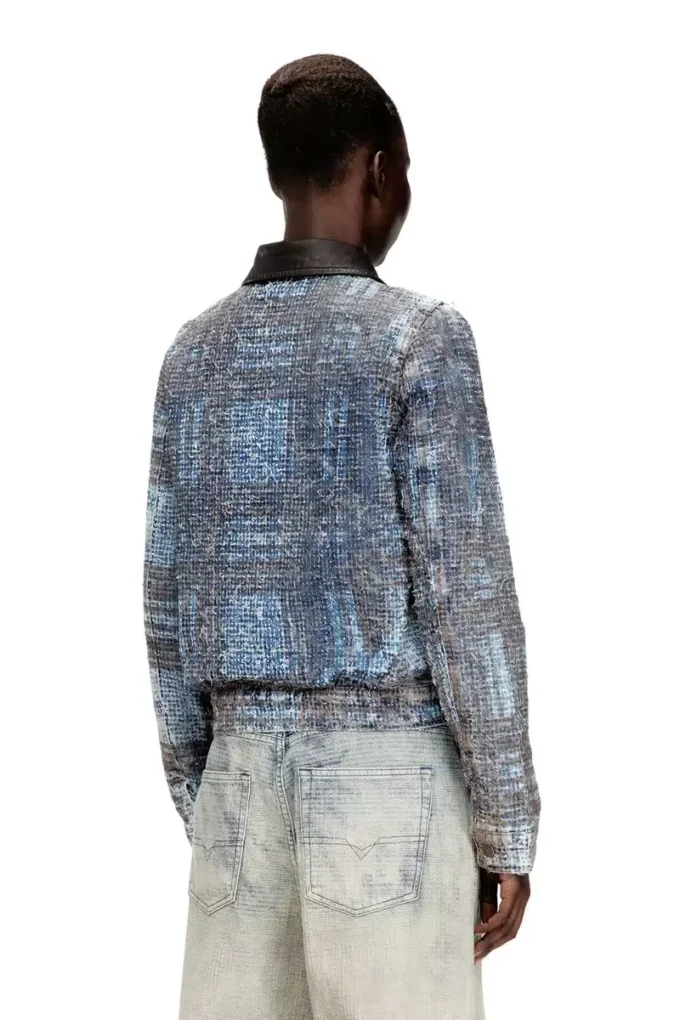 de-ateli-s Kort jacka i grafisk bouclé-denim de-ateli-s Kort jacka i grafisk bouclé-denim