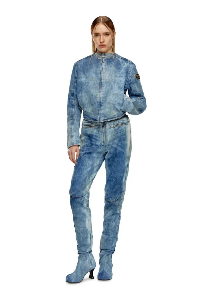 de-calur-fse Jeansjacka med biker-dragkedjedetaljer de-calur-fse Jeansjacka med biker-dragkedjedetaljer