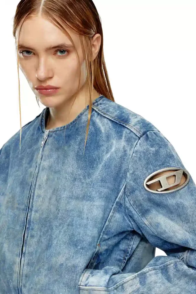 de-calur-fse Jeansjacka med biker-dragkedjedetaljer de-calur-fse Jeansjacka med biker-dragkedjedetaljer