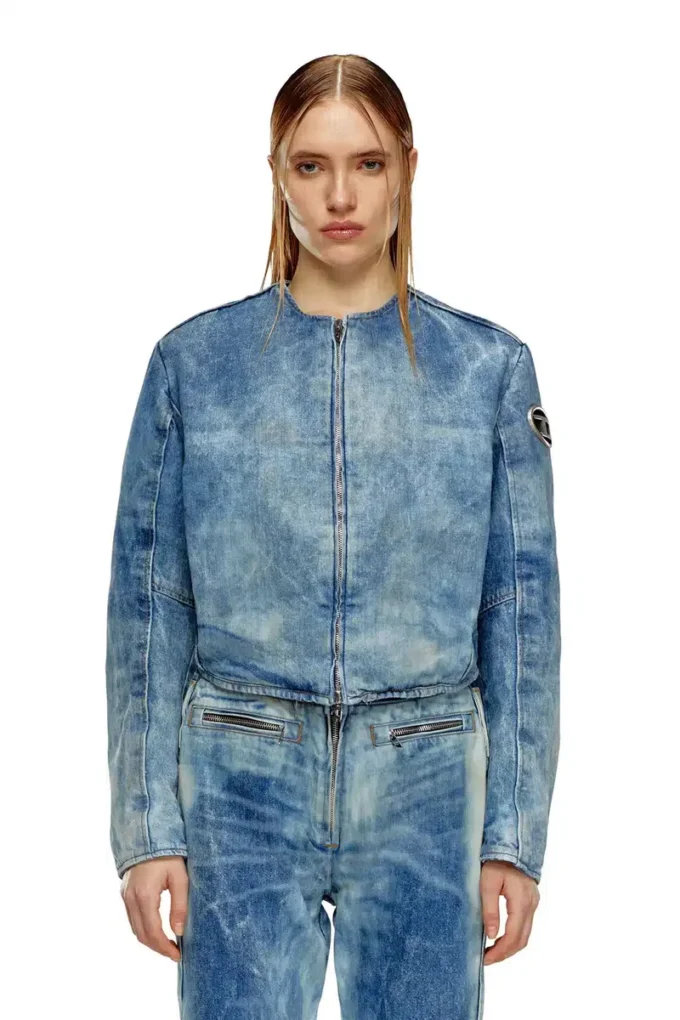 de-calur-fse Jeansjacka med biker-dragkedjedetaljer de-calur-fse Jeansjacka med biker-dragkedjedetaljer