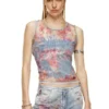 de-ciri-fse Linne i blommig devoré-denim de-ciri-fse Linne i blommig devoré-denim