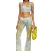 de-detop-fse Kort topp i blommig devoré-denim de-detop-fse Kort topp i blommig devoré-denim
