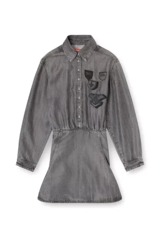 de-drevia-s Denimklänning med broderade patchar