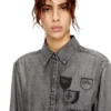de-drevia-s Denimklänning med broderade patchar de-drevia-s Denimklänning med broderade patchar