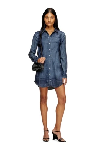 de-eazy dress-s Skjortklänning i flytande Prince of Wales-denim