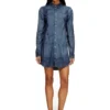 de-eazy dress-s Skjortklänning i flytande Prince of Wales-denim de-eazy dress-s Skjortklänning i flytande Prince of Wales-denim