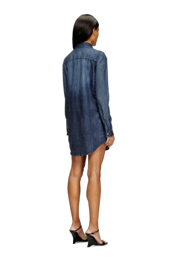 de-eazy dress-s Skjortklänning i flytande Prince of Wales-denim de-eazy dress-s Skjortklänning i flytande Prince of Wales-denim