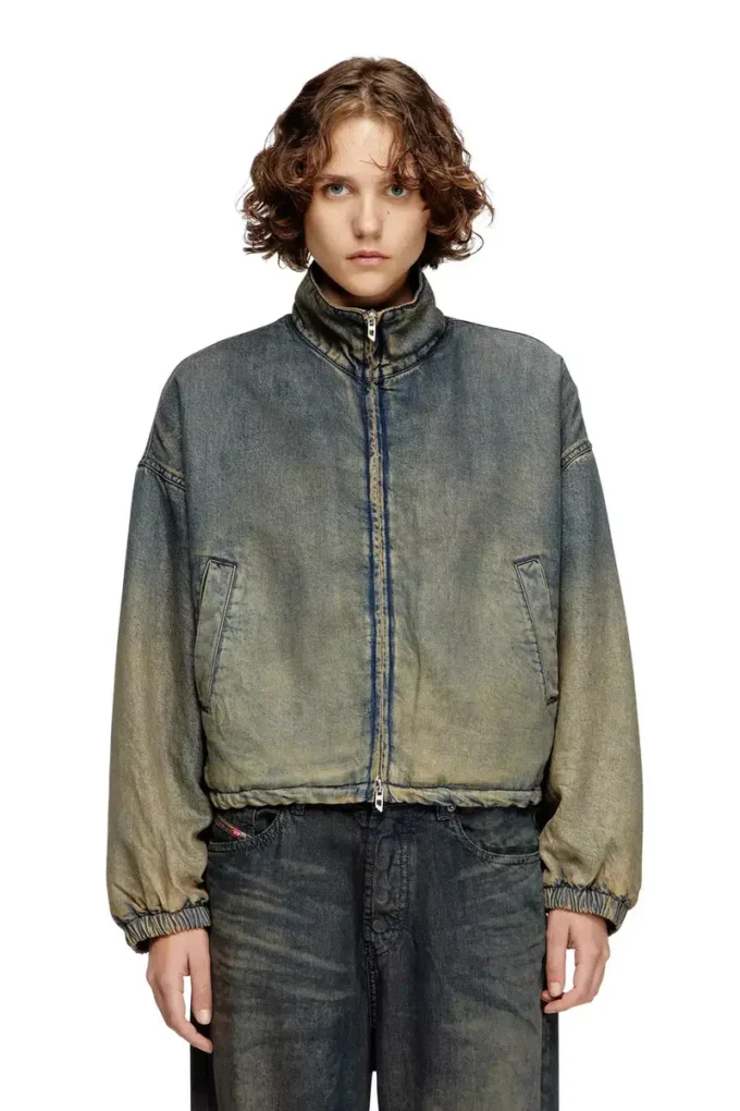 de-flower-s Jacka med dragkedja i mjukt denim