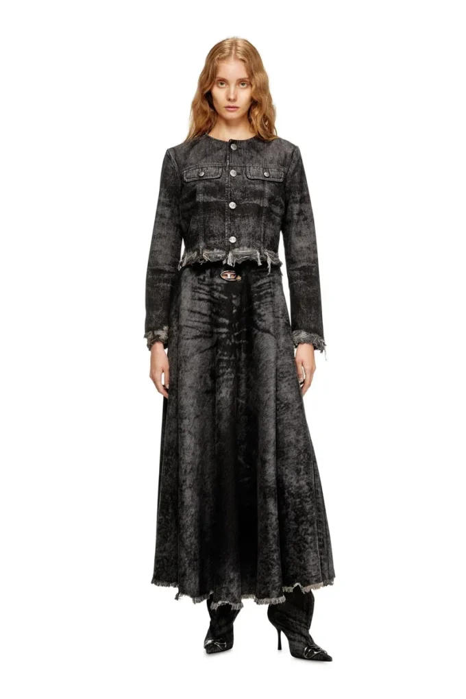 de-hannie-fsh Vid kjol i laserbehandlad bomulls- och hampadenim de-hannie-fsh Vid kjol i laserbehandlad bomulls- och hampadenim