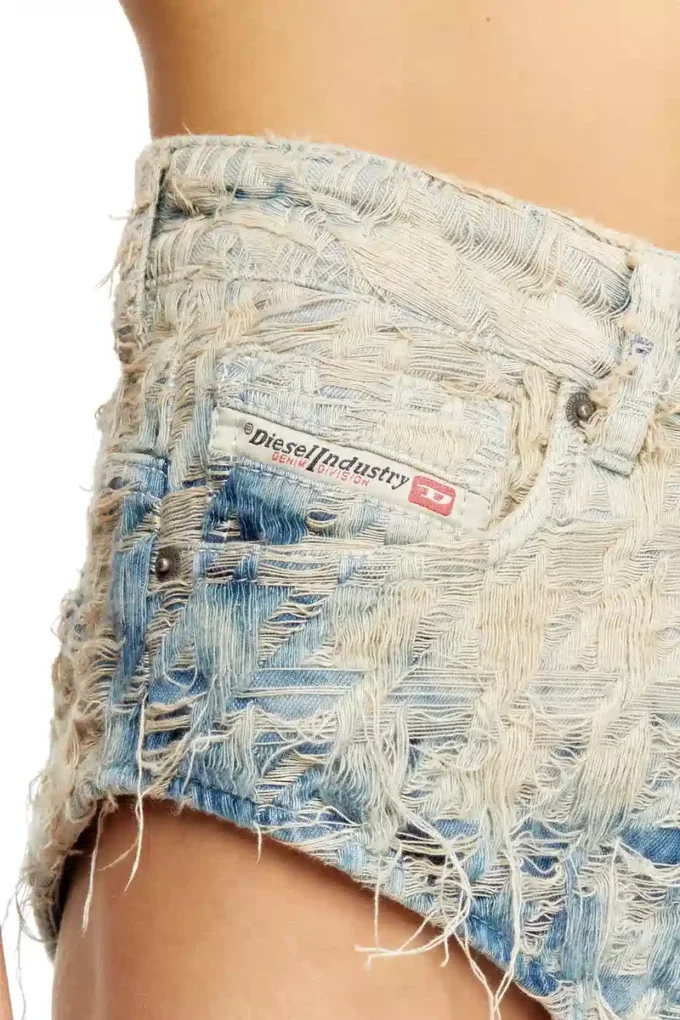 de-jizz-fsh1 Shorts i hundtandsmönstrad denim de-jizz-fsh1 Shorts i hundtandsmönstrad denim