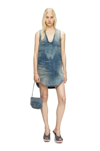 de-laris-dress-s Kort klänning i marmorerad denim
