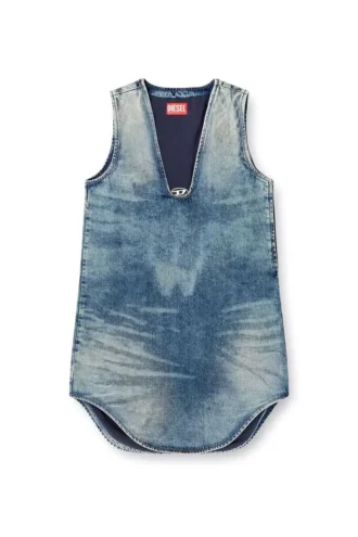 de-laris-dress-s Kort klänning i marmorerad denim