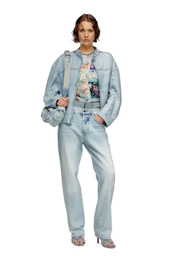 de-marge-fse Oversized jacka i kristallfärgad denim