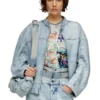 de-marge-fse Oversized jacka i kristallfärgad denim