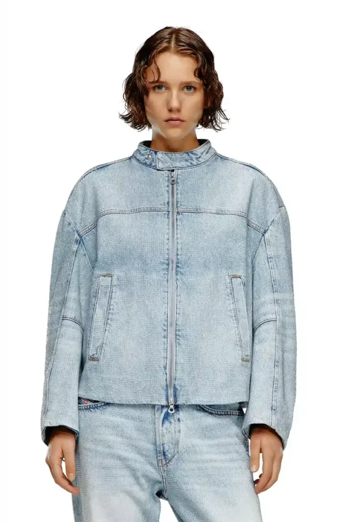de-marge-fse Oversized jacka i kristallfärgad denim