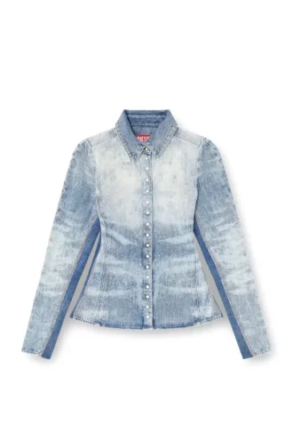 de-masly-fsh Skjorta i slitna honeycomb-denim