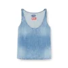 de-misy-s Top i lätt stonewashed denim