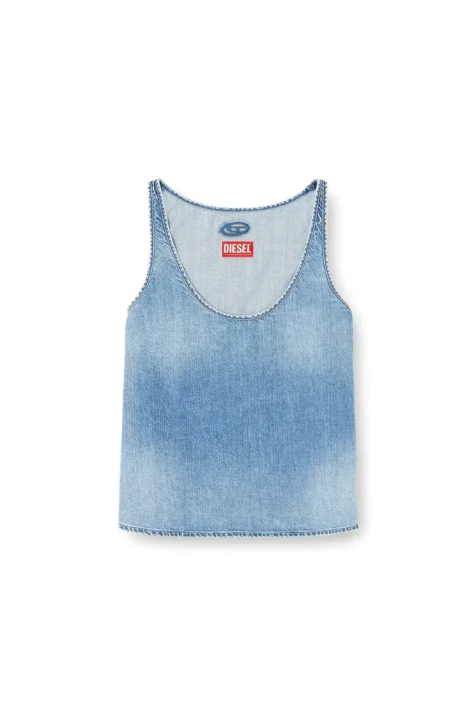 de-misy-s Top i lätt stonewashed denim