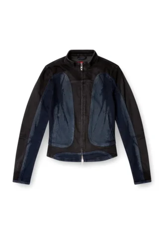 de-morny-s Bikerjacka i tvåfärgad denim