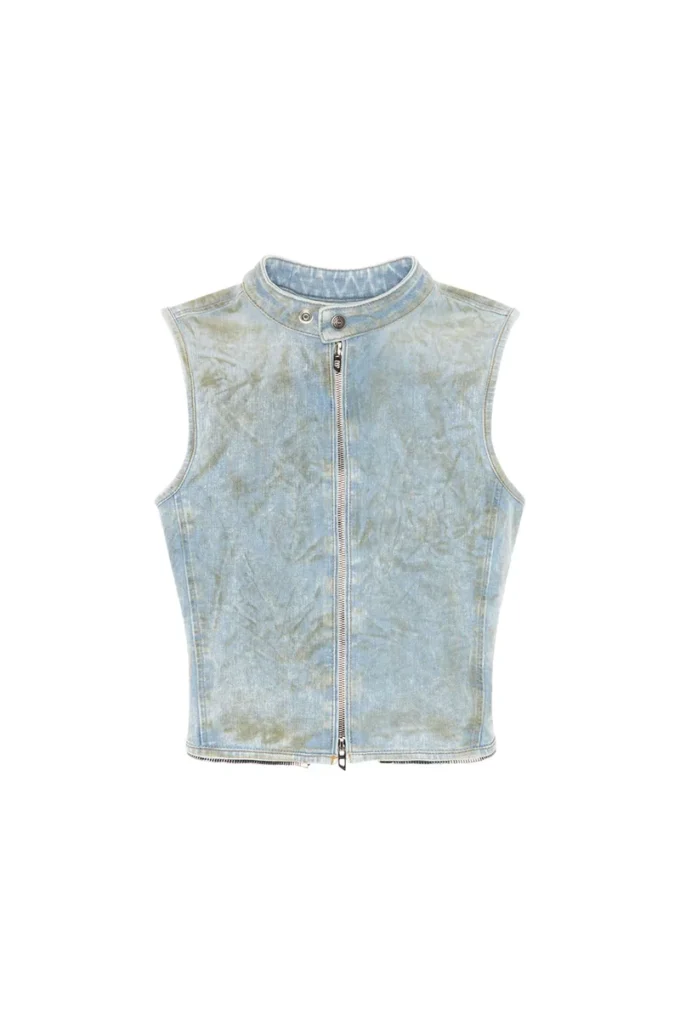 de-nata-fse Denimtop som sitter som en andra hud med biker-detaljer de-nata-fse Denimtop som sitter som en andra hud med biker-detaljer