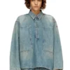 de-priss Henley-top i denim i utility-stil de-priss Henley-top i denim i utility-stil