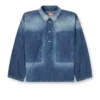 de-priss Henley-tröja i denim med kontrasteffekt de-priss Henley-tröja i denim med kontrasteffekt