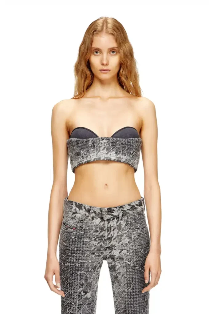 de-toppys-fsh Bralette i Prince of Wales-jacquarddenim de-toppys-fsh Bralette i Prince of Wales-jacquarddenim
