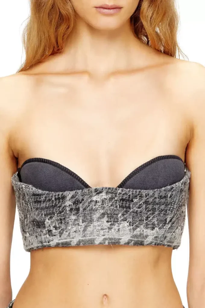 de-toppys-fsh Bralette i Prince of Wales-jacquarddenim de-toppys-fsh Bralette i Prince of Wales-jacquarddenim