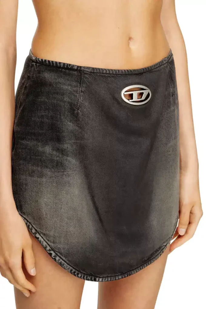 de-vany-s Denimminikjol med Oval D-logotyp de-vany-s Denimminikjol med Oval D-logotyp