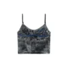 de-verni-fse Top i randig devoré-denim