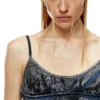 de-verni-fse Top i randig devoré-denim