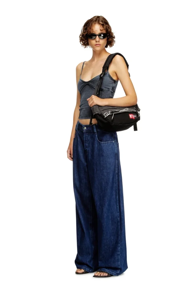 diesel axelväska Axelväska i sliten denim och CORDURA®