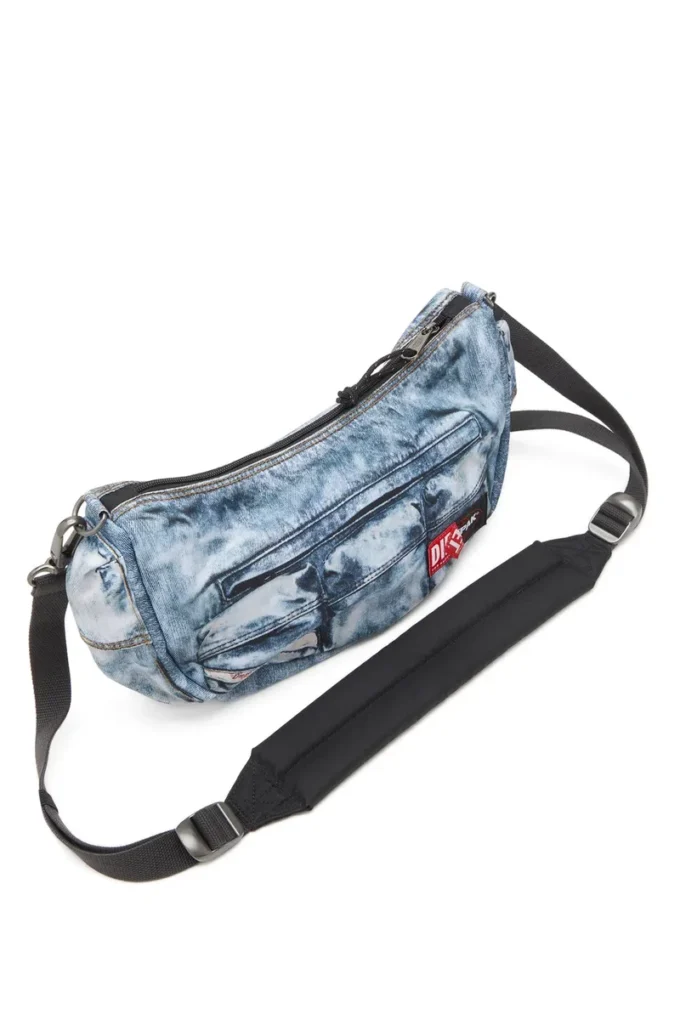 diesel axelväska Multipocket-väska i trompe l’oeil-denim diesel axelväska Multipocket-väska i trompe l’oeil-denim