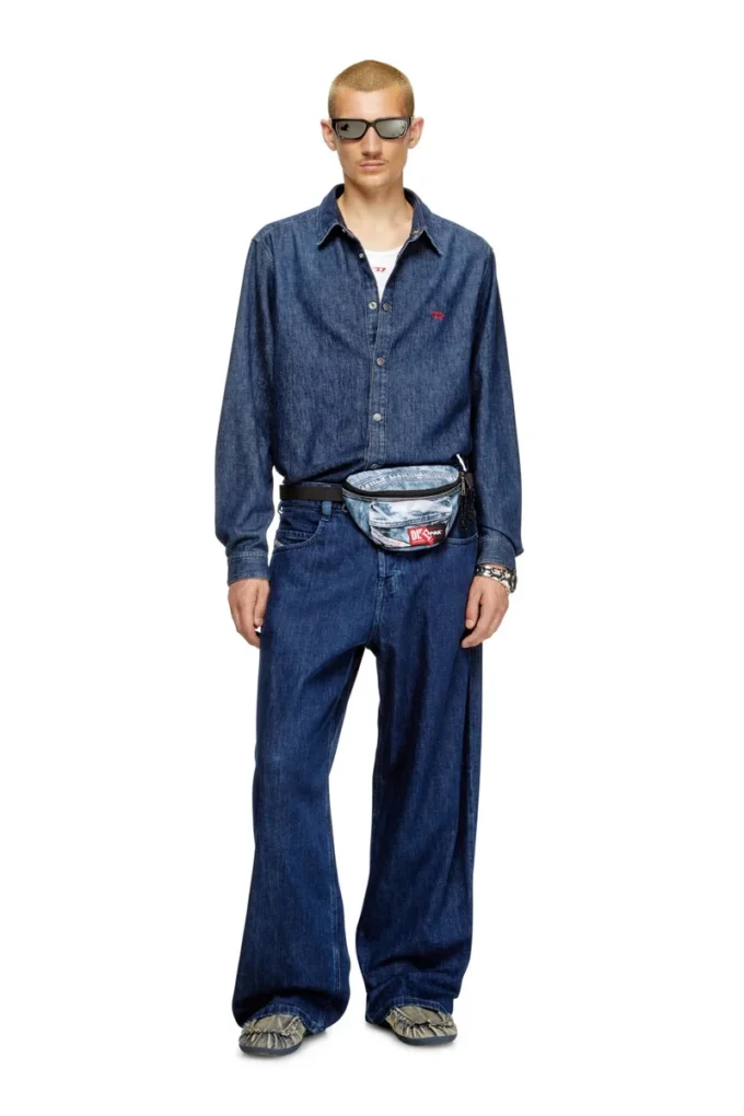 diesel springer Bältesväska i trompe l’oeil-denim diesel springer Bältesväska i trompe l’oeil-denim