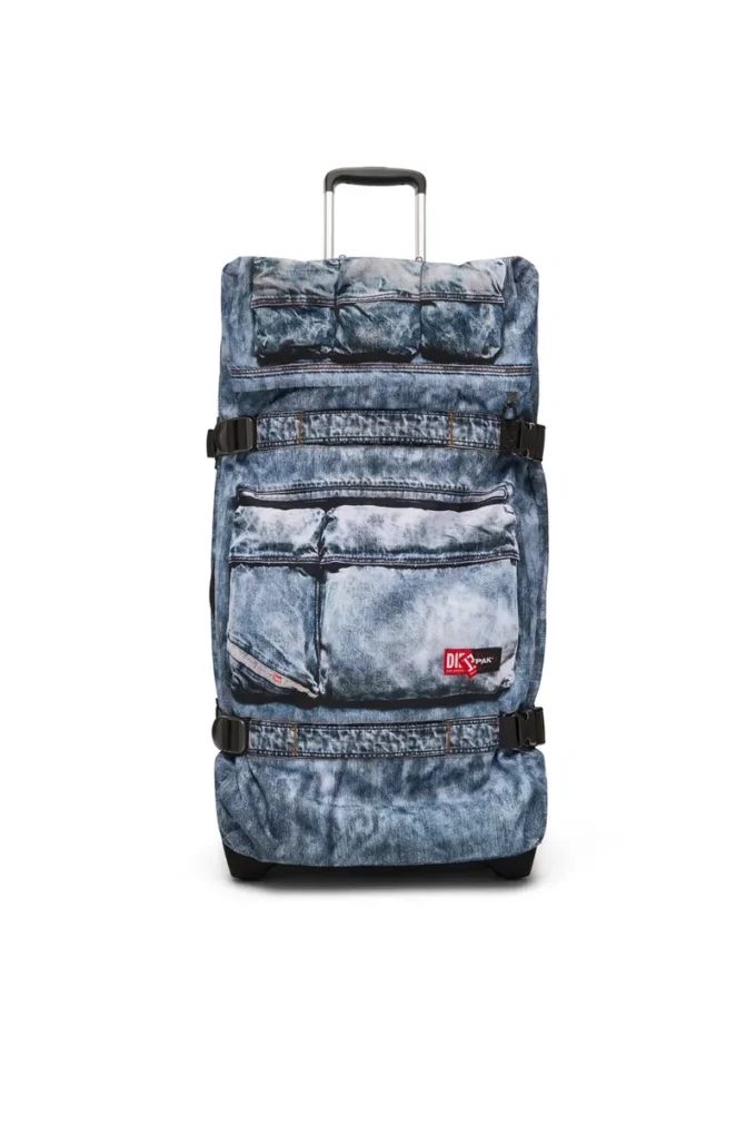 diesel transit’r l Resväska i trompe l’oeil-denim diesel transit’r l Resväska i trompe l’oeil-denim